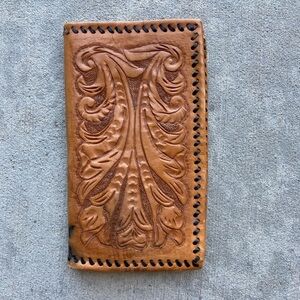 Vintage c.1970s Western Brown/Tan Leather Wallet/Card Holder